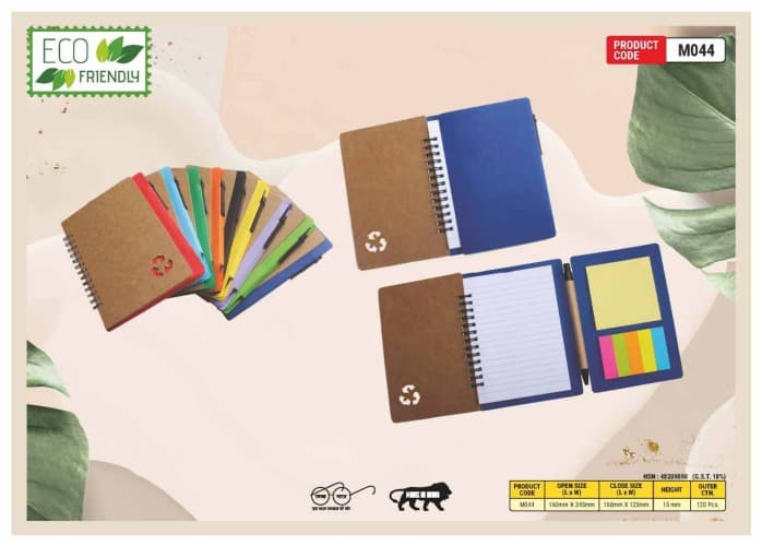 Three Fold Wiro  Sticky Note Pad And Pen M044