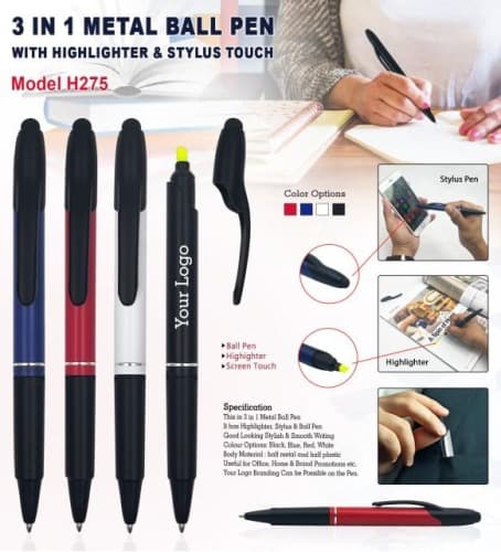 3 In 1 Metal Ball Pen H275