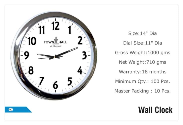 Town Hall Wall Clock 90