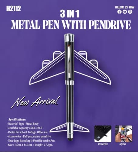 3 in 1 Metal Pen Drive H 2112