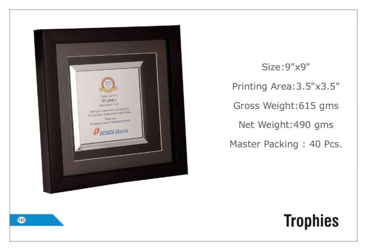 Icici Bank Wooden Trophies 140