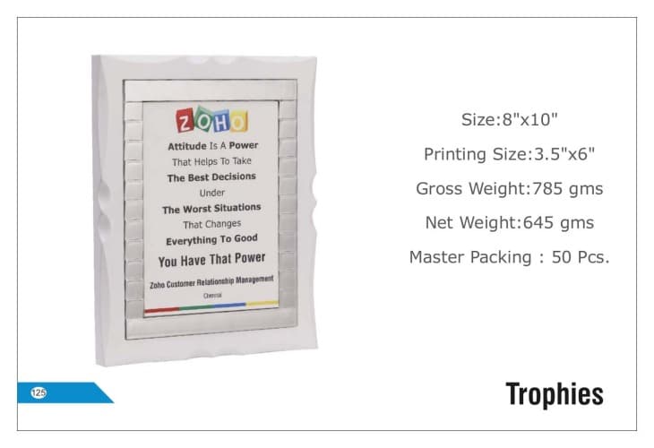 Zoho Wooden  Trophies 125