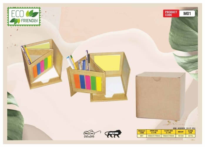 Eco Friendly Penstand With Sticky Note Triangle MO1