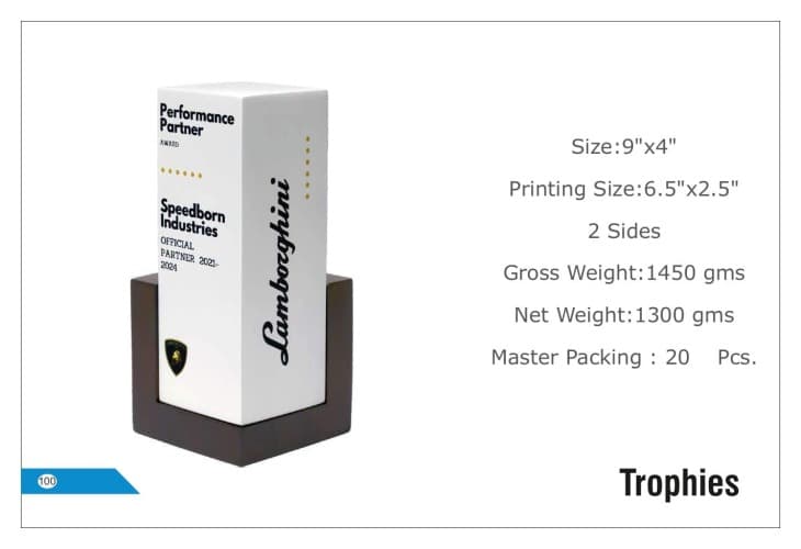 Lamborghini Wooden Trophies 100