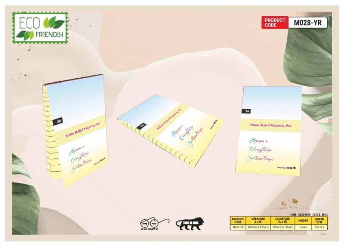 Yellow Ruled Writing Pad M028YR