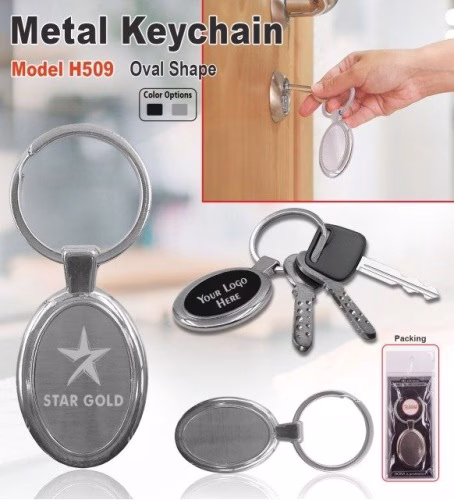 Metal Keychain Oval Shape H509