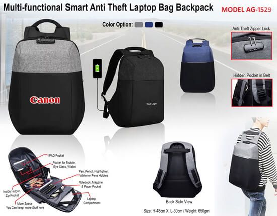 multi functional anti theft backpack