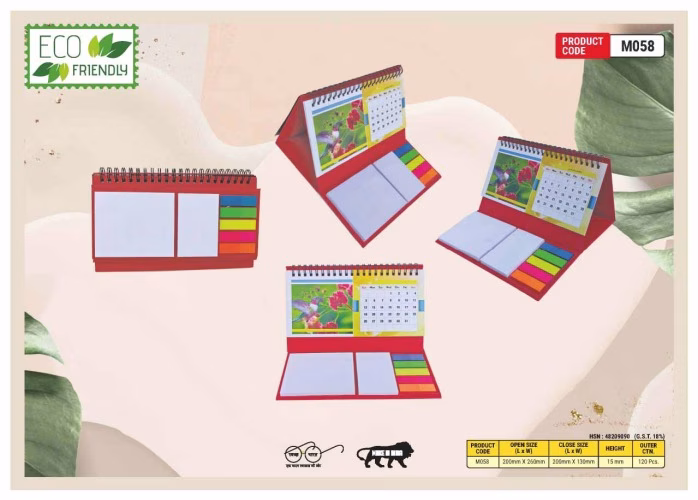 Eco Friendly Sticky Note Pad With Calendar M058
