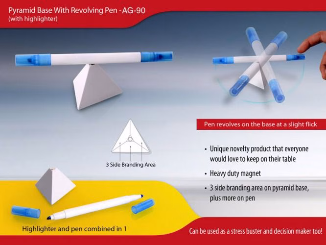 Pyramid Base With Revolving Pen AG 90