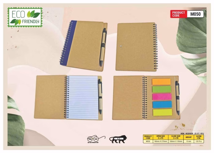 Eco Friendly Wiro Note Pad With Sticky Note M050