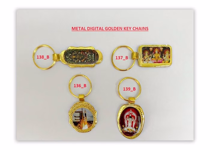 Metal Digital Golden Key Chains A
