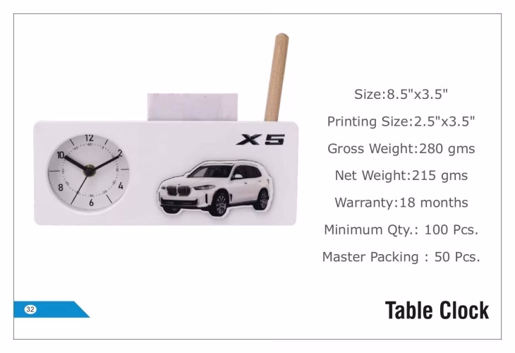 X 5 Table Clocks 32