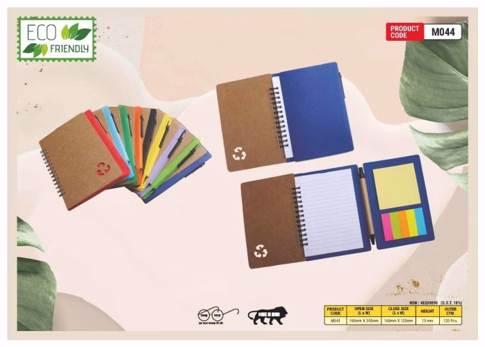 Three Fold Wiro  Sticky Note Pad And Pen M044