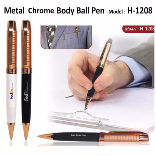 Metal Chrome Body Ball Pen H-1208