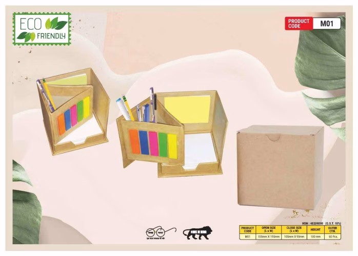 Eco Friendly Penstand With Sticky Note Triangle MO1